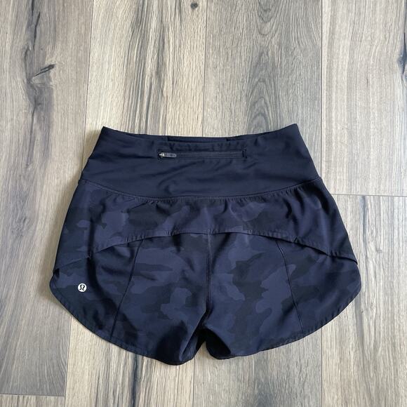 Lululemon Speed Up High Rise Short 4" Tall Lined size 4 Black Camo EUC - Picture 8 of 11